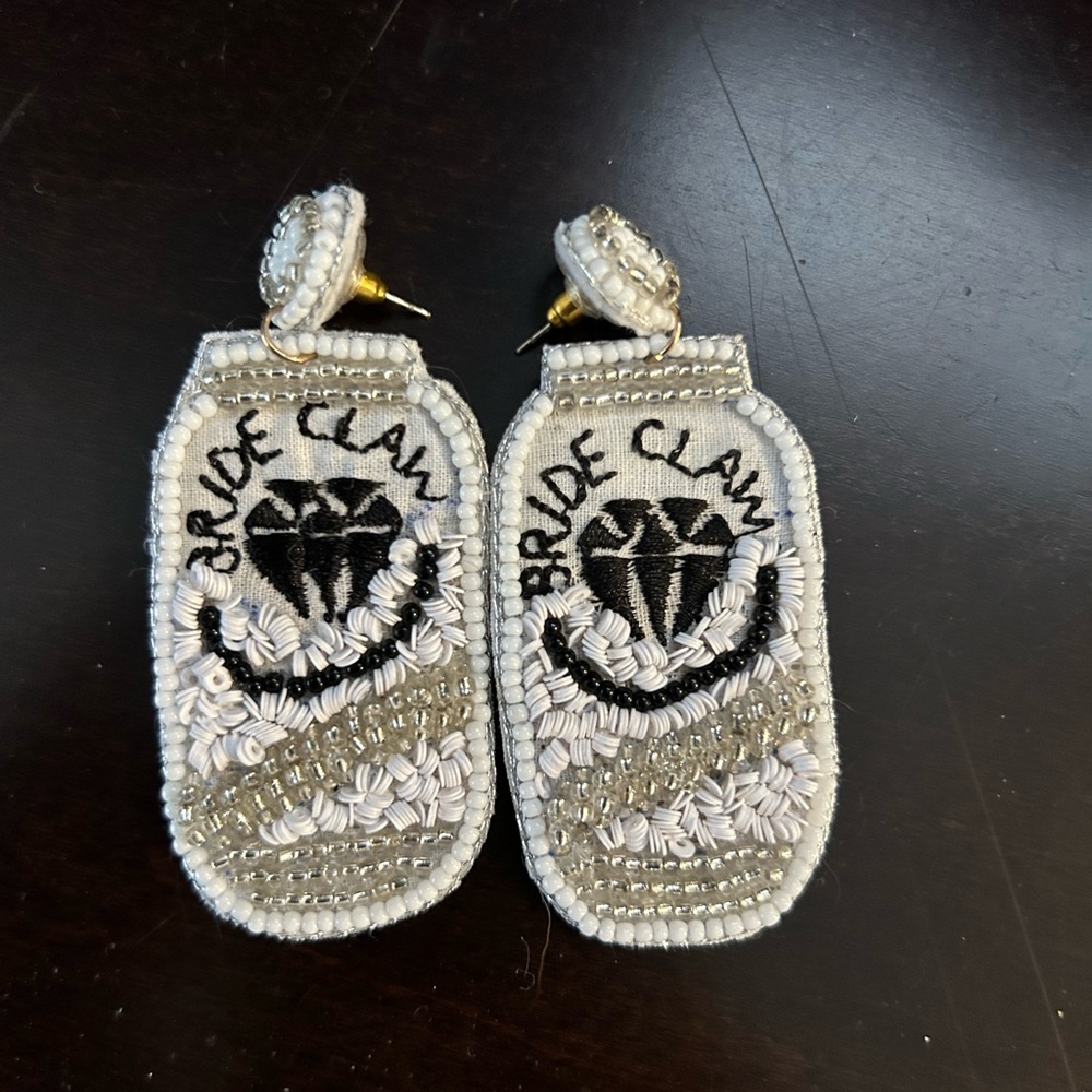 Bride Claw Beaded Earrings